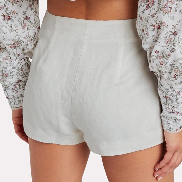 Sir. The Label Laney Linen High-waist Button Front Mini Shorts Size XS - Picture 4 of 16